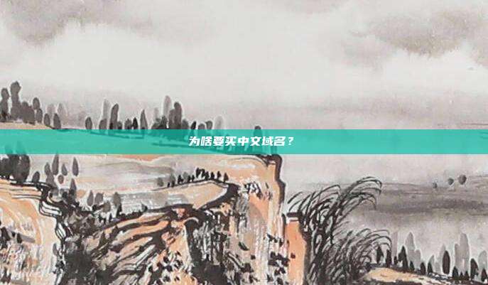 为啥要买中文域名?